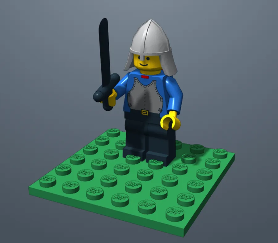 A knight minifigure made in the Minifigure Creator