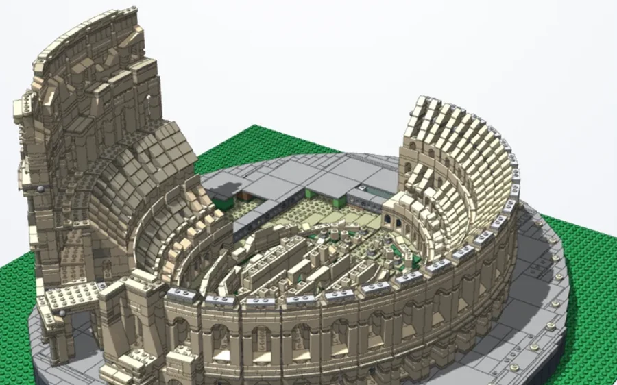 The Colosseum building step by step in Brick Studio