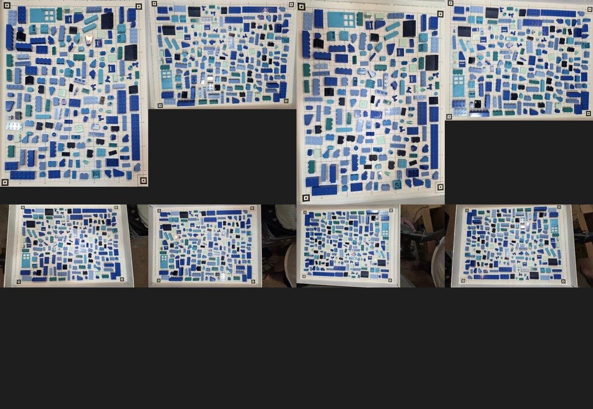 Brick Vision(TM) scan comparison with detected brick pieces