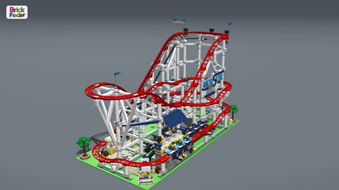 Roller Coaster in Brick Studio (4K): The finished Roller Coaster model in Brick Studio, 3840 × 2160. 3D model from the LDraw Official Model Repository (CC BY).